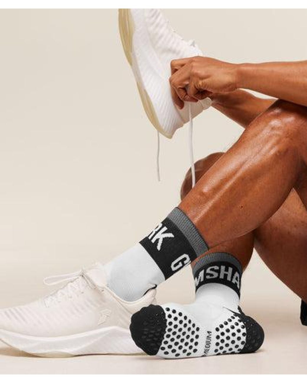 GYMSHARK Natural Hybrid Training Grip Socks Single