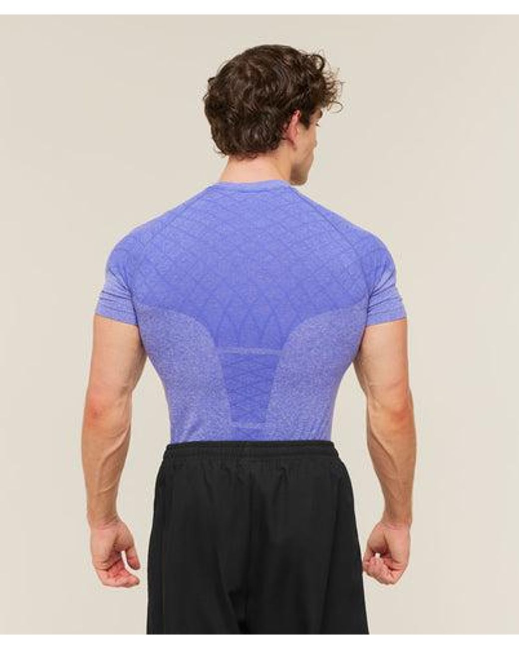 GYMSHARK Blue Devant Seamless T-Shirt for men