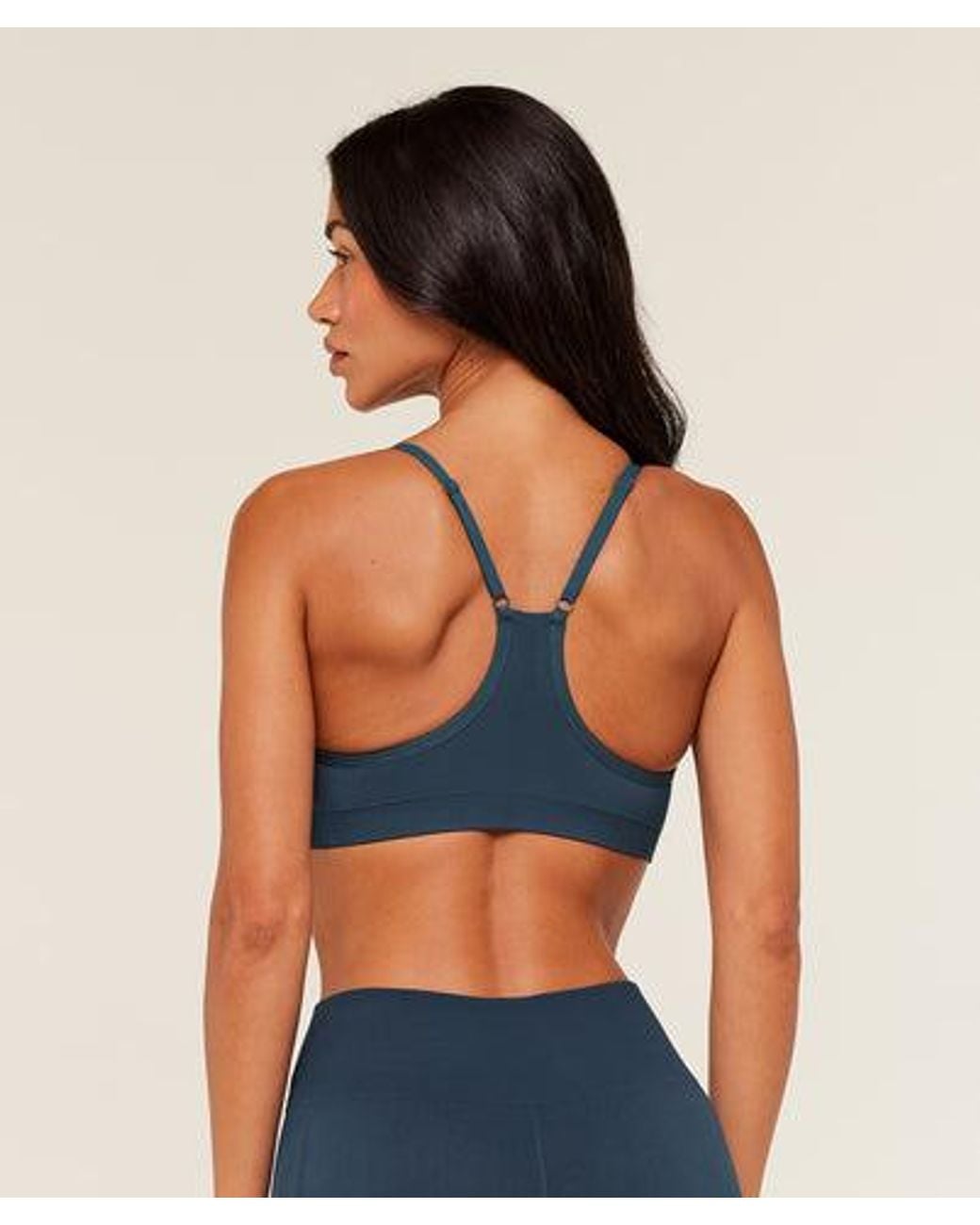 GYMSHARK Blue Everyday Seamless Racerback Sports Bra