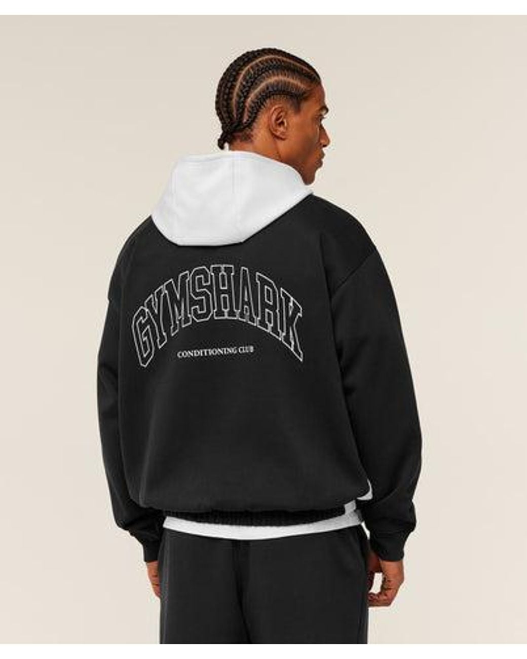 GYMSHARK Black Collegiate Tech Hoodie for men