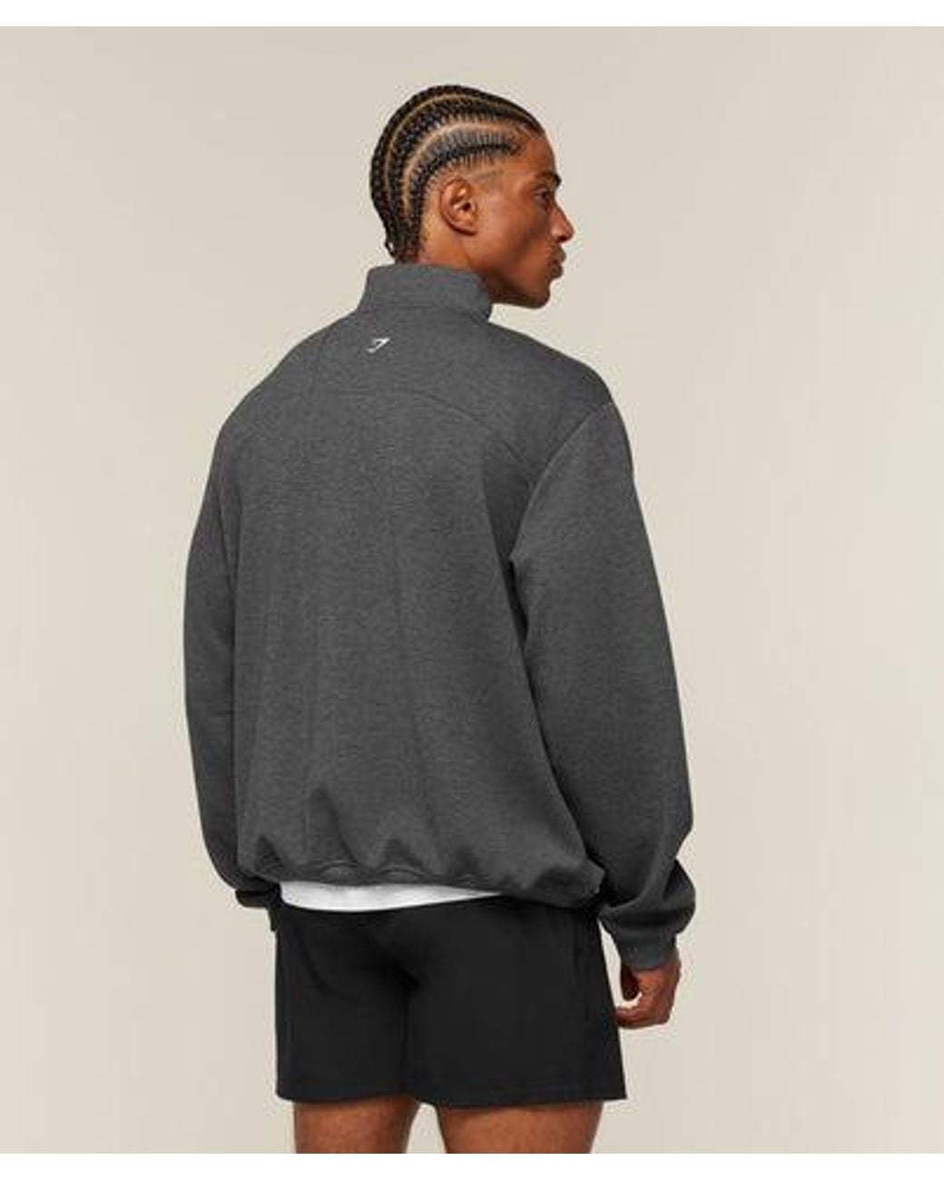 GYMSHARK Gray Train 1/4 Zip for men