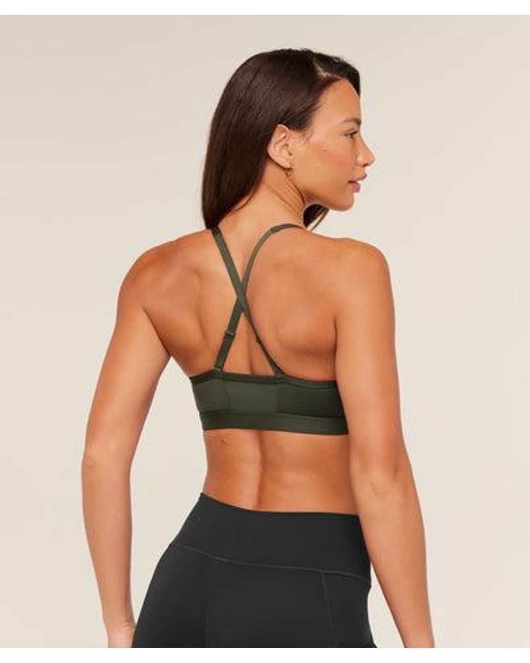 GYMSHARK Green Ruched Sports Bra