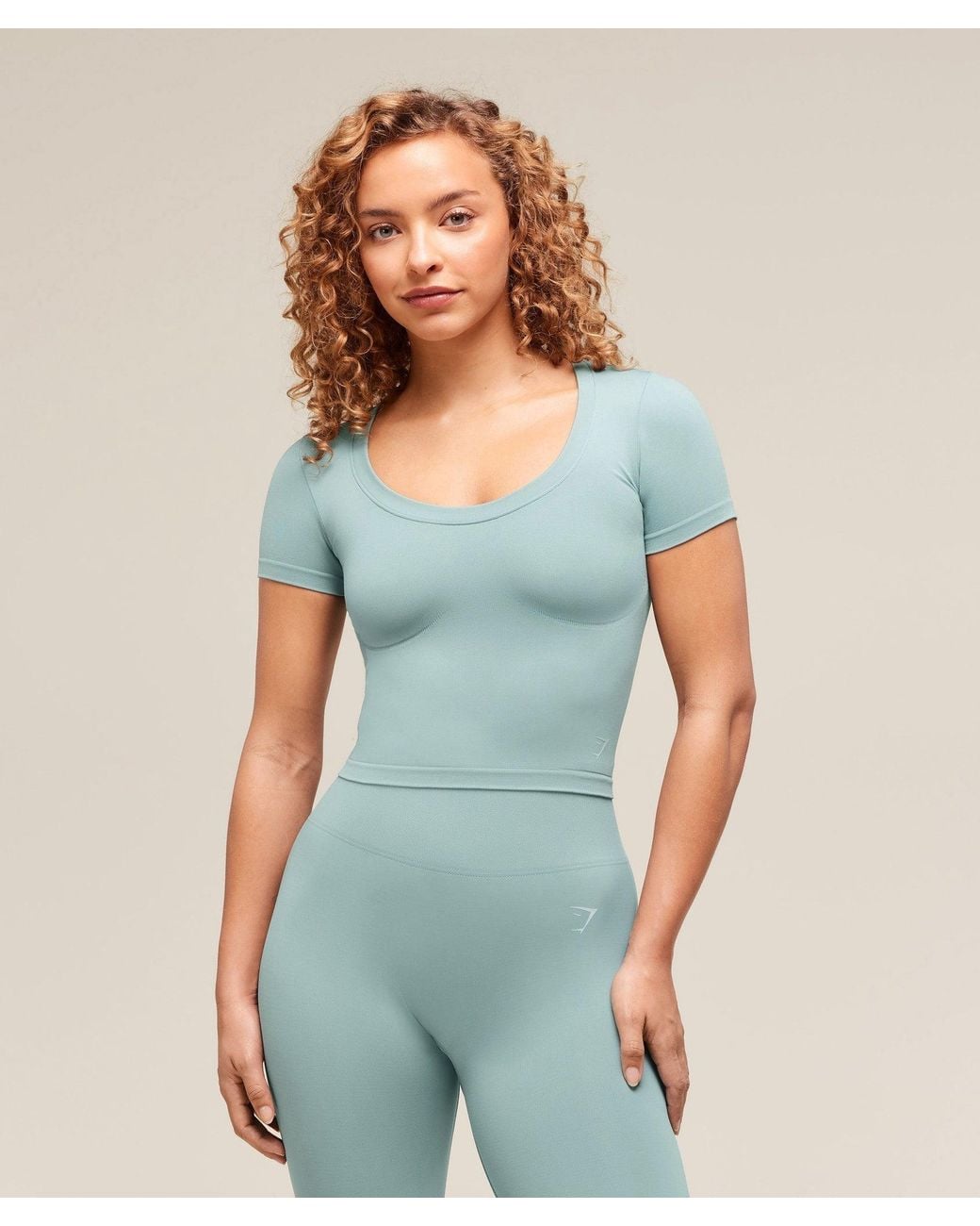 GYMSHARK Blue Soft Sculpt Midi T-Shirt