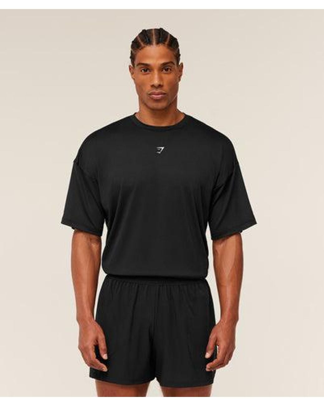 GYMSHARK Black Running Graphic T-Shirt for men