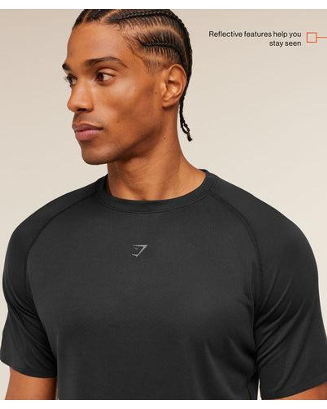 GYMSHARK Black Hybrid Engineered Jacquard T-Shirt for men
