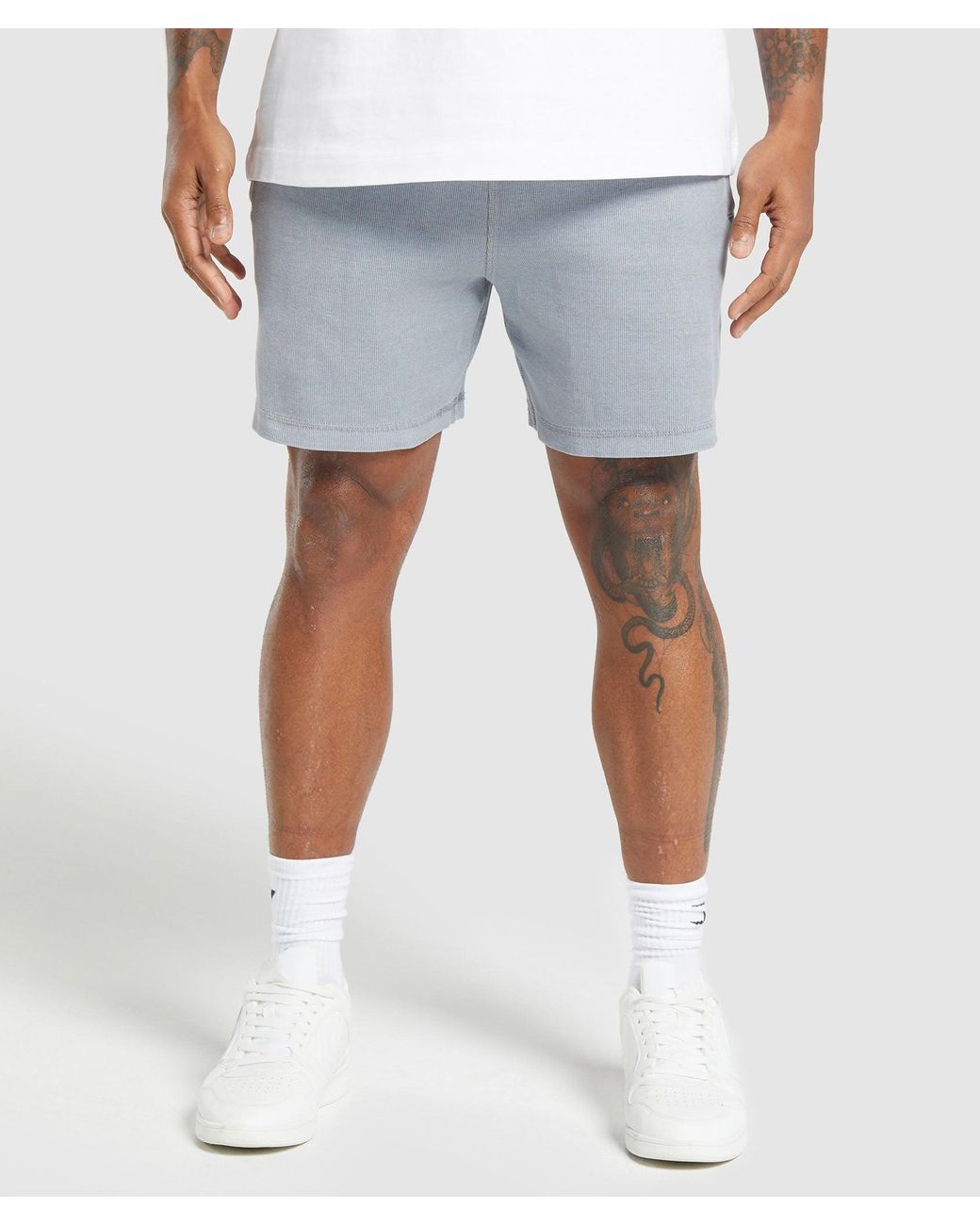 GYMSHARK Blue Heavyweight Ribbed Joggers for men