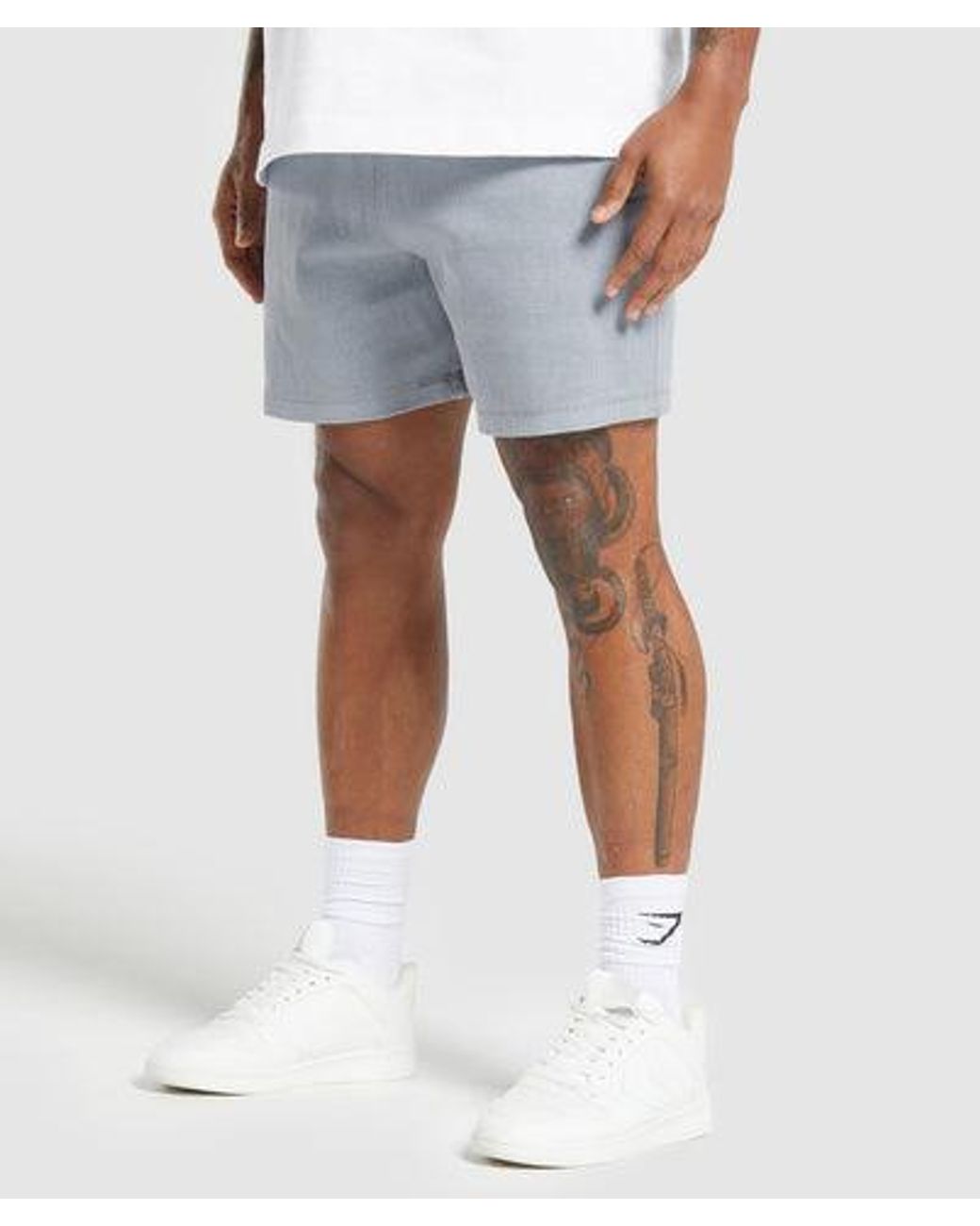 GYMSHARK Blue Heavyweight Ribbed Joggers for men