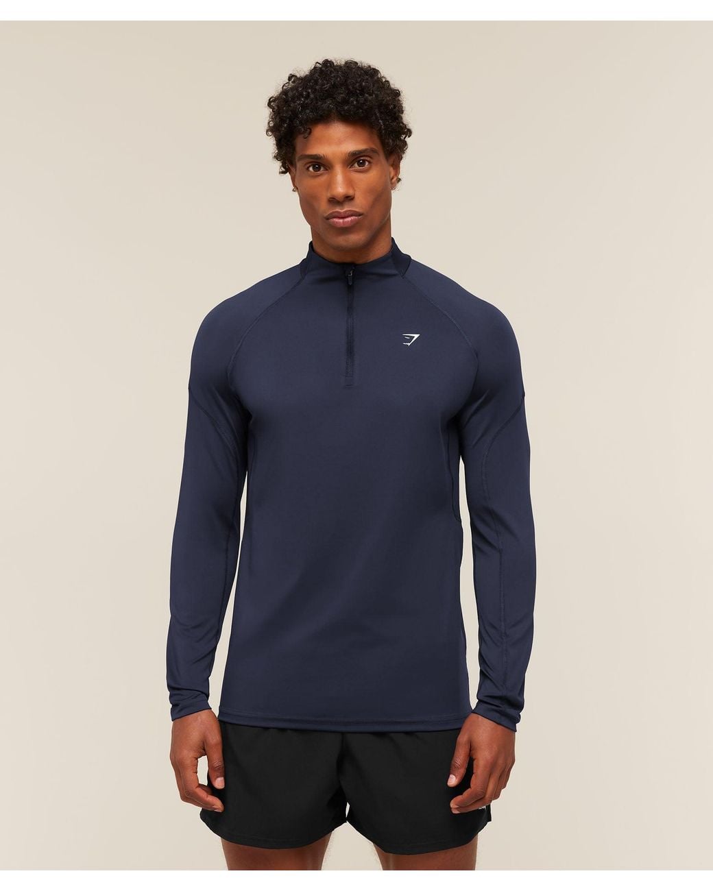GYMSHARK Blue Performance 1/4 Zip for men