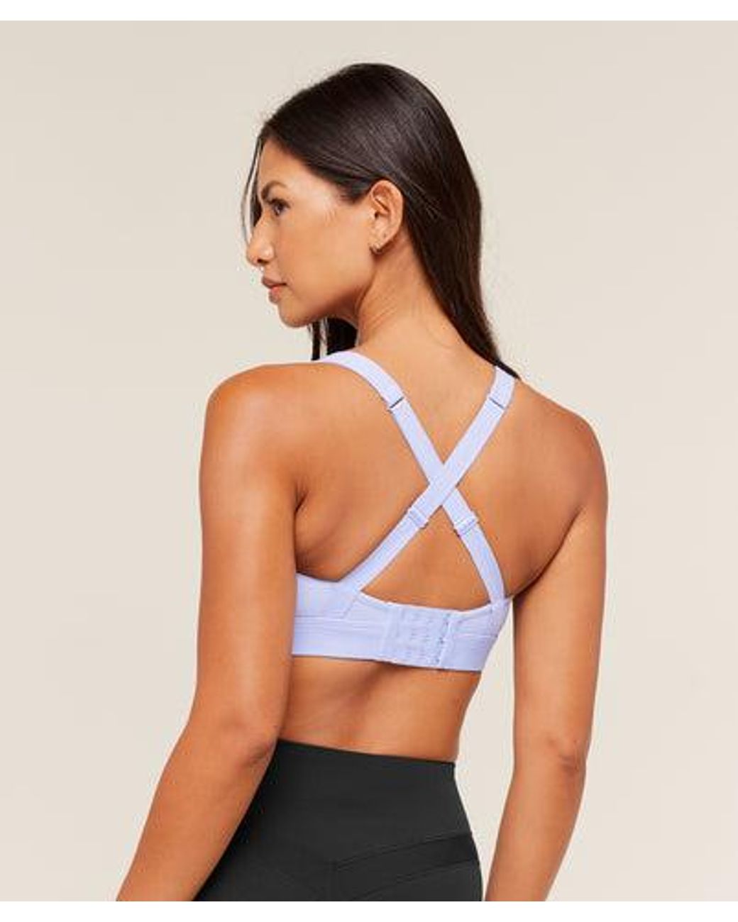 GYMSHARK Blue Crossover Strap High Support Sports Bra