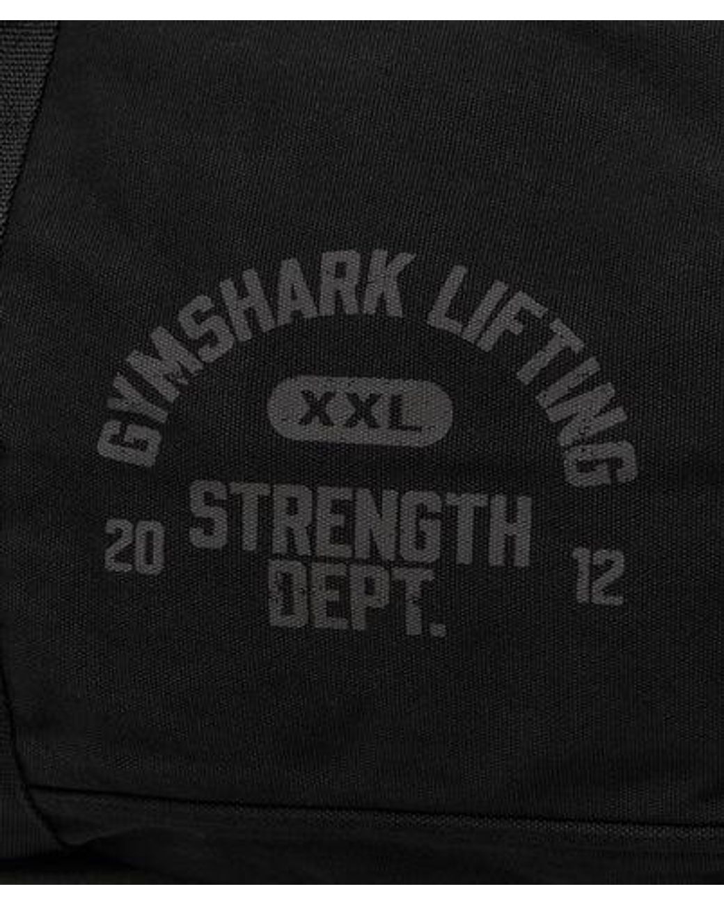 GYMSHARK Black Strength Dept Canvas Duffle Bag