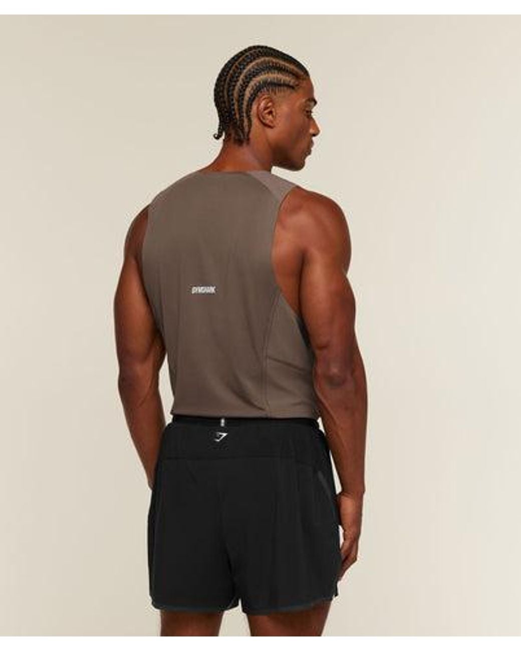 GYMSHARK Brown Hybrid Tank for men