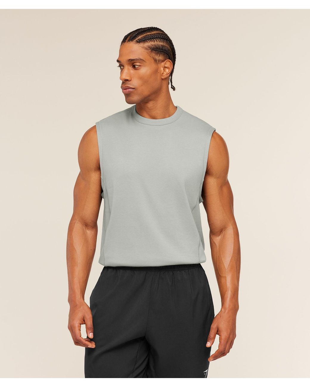 GYMSHARK Gray Off Duty Tank for men