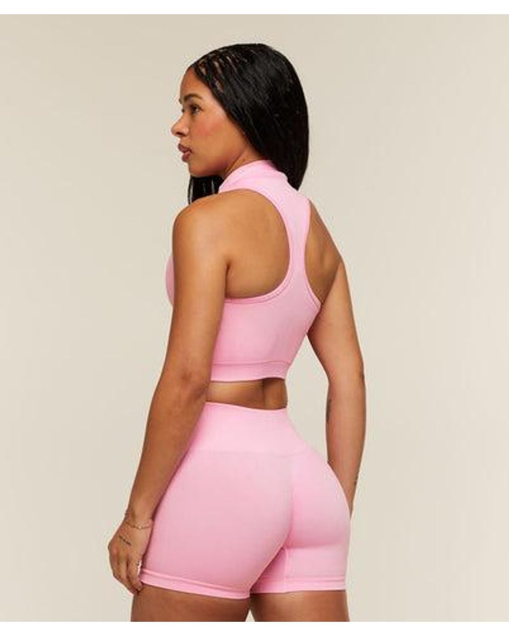 GYMSHARK Pink Adapt Solid Zip Front Top