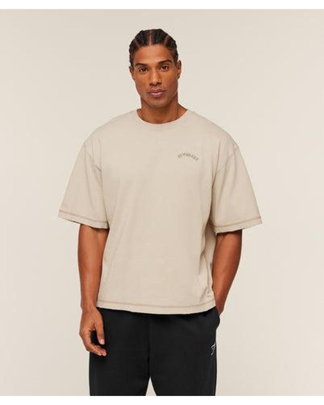 GYMSHARK Natural Re-Rack T-Shirt for men