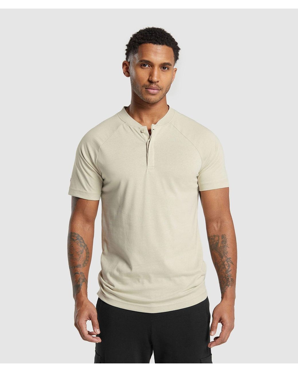 GYMSHARK Natural Rest Day Commute Polo Shirt for men