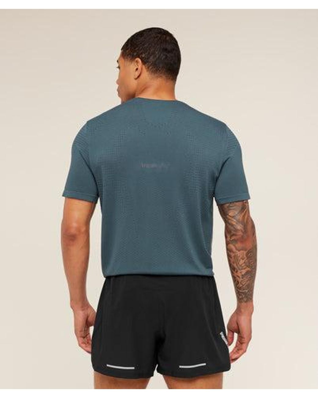 GYMSHARK Blue Seamless Running T-Shirt for men
