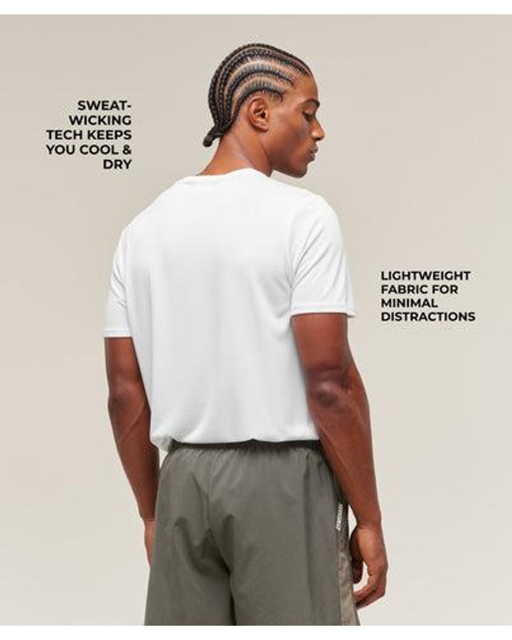 GYMSHARK White Arrival T-Shirt for men