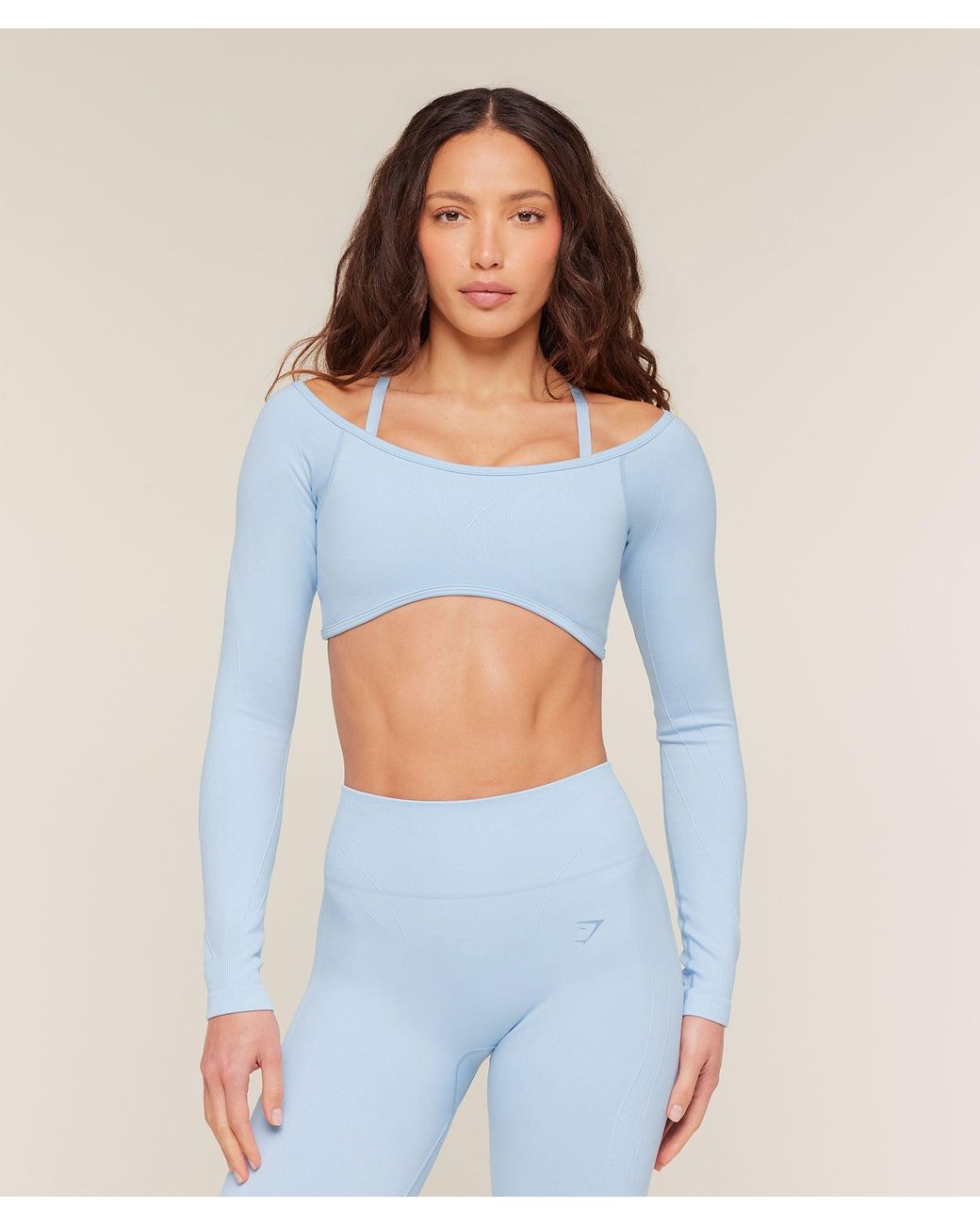 GYMSHARK Blue Poise Long Sleeve Top