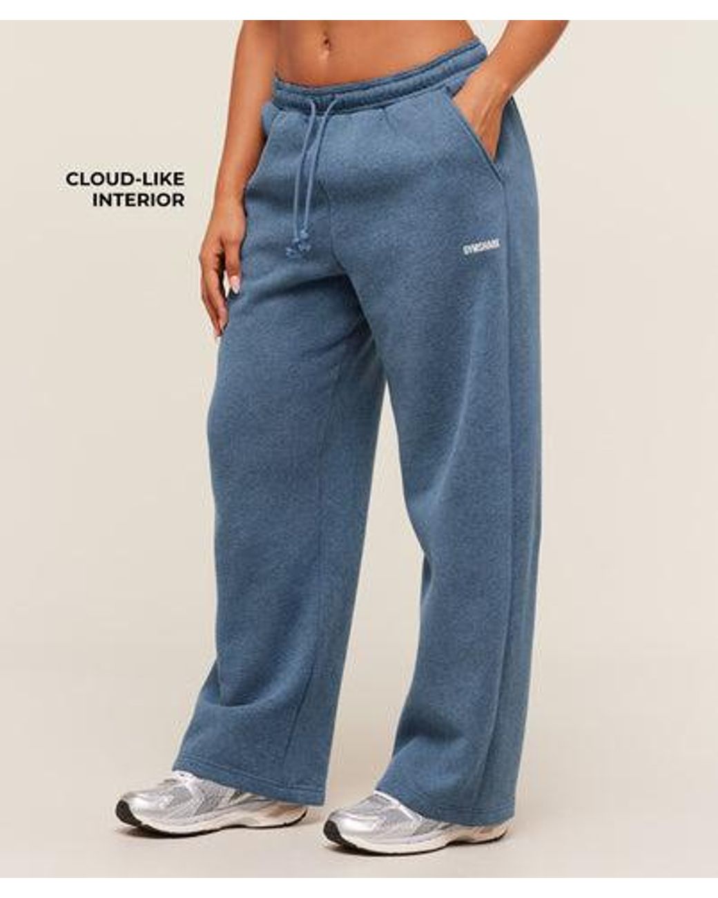 GYMSHARK Blue Cosy Luxe Straight Leg Regular Joggers
