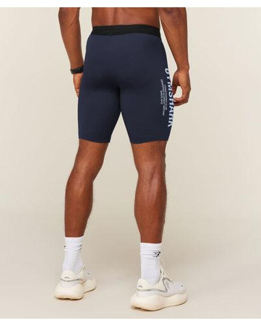 GYMSHARK Blue Conditioning Club Half Tight for men