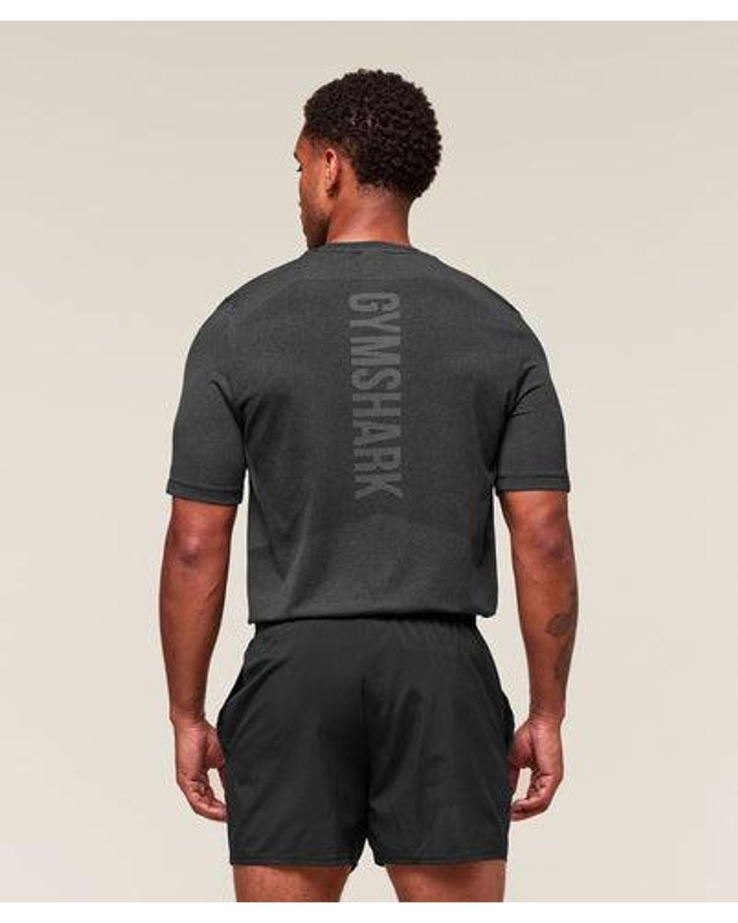 GYMSHARK Black Lightweight Seamless T-Shirt for men