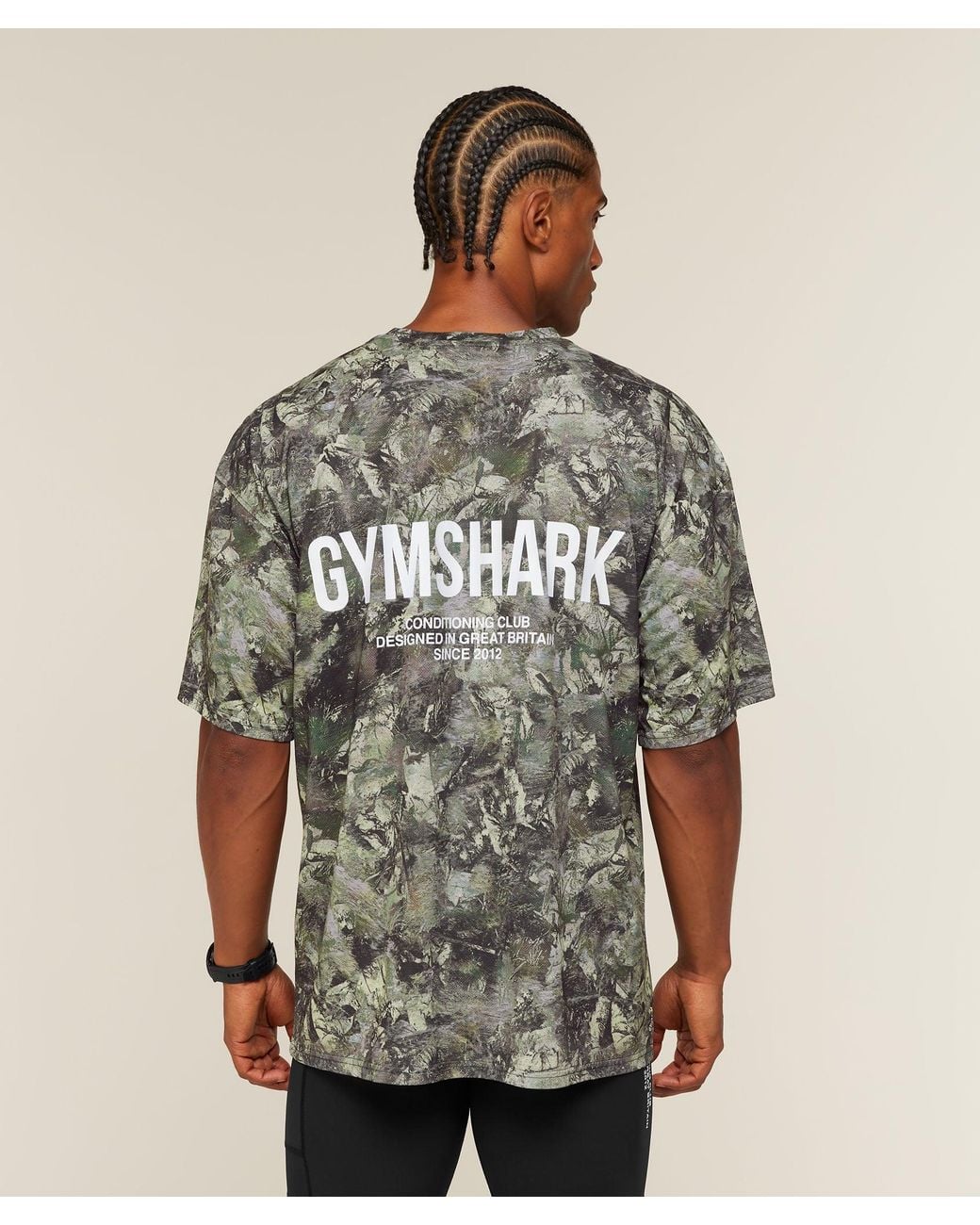 GYMSHARK Brown Conditioning Club Washed T-Shirt for men