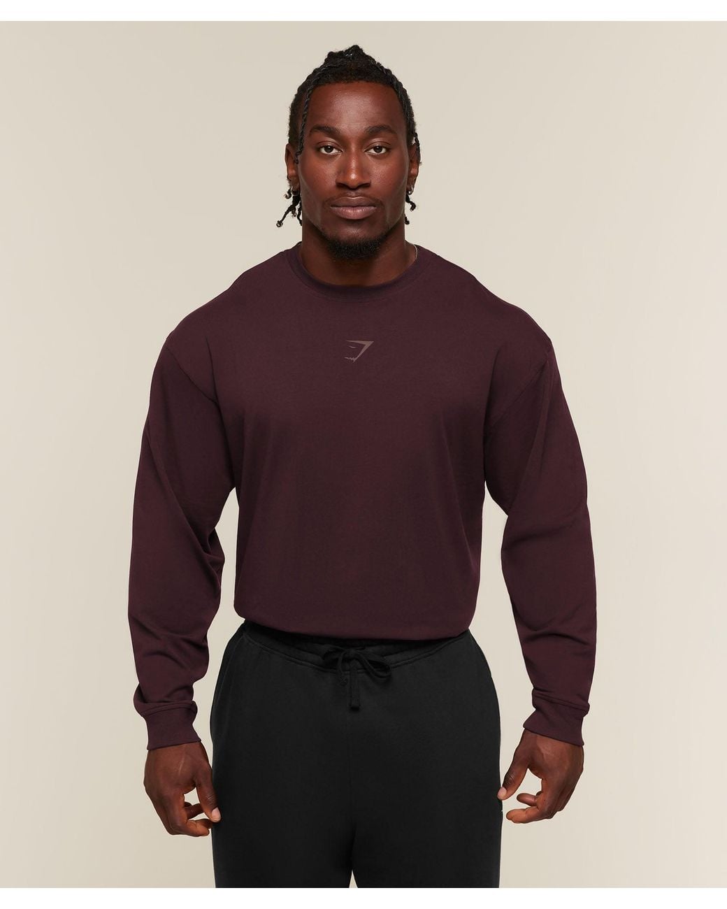 GYMSHARK Purple Power Long Sleeve T-Shirt for men