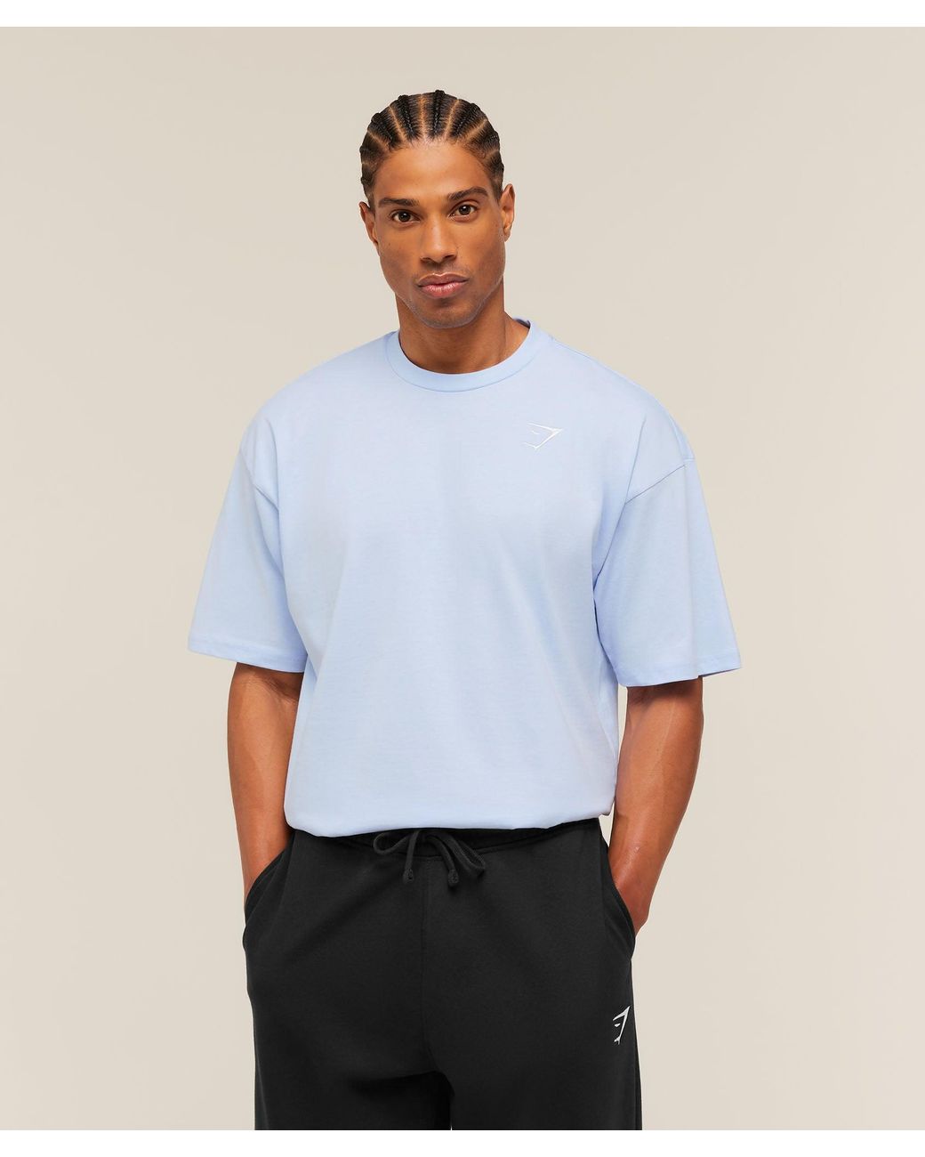 GYMSHARK White Crest Oversized T-Shirt for men
