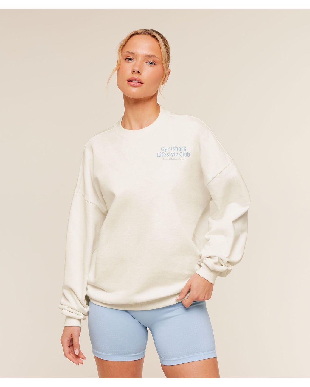 GYMSHARK Natural Lifestyle Club Graphic Sweatshirt