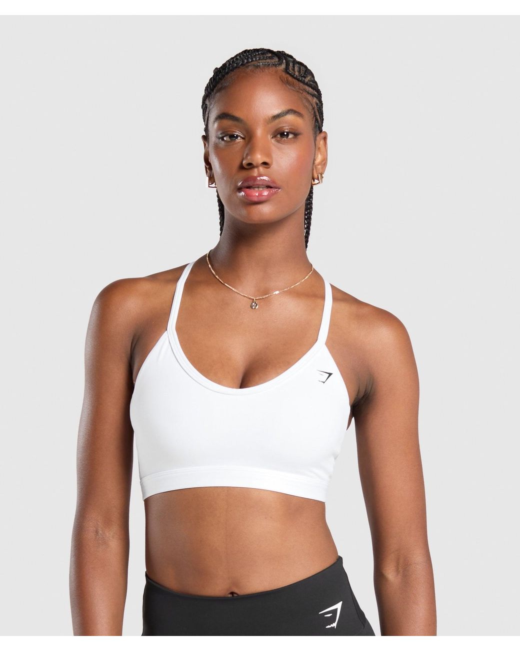 GYMSHARK V Neck Sports Bra in White Lyst UK