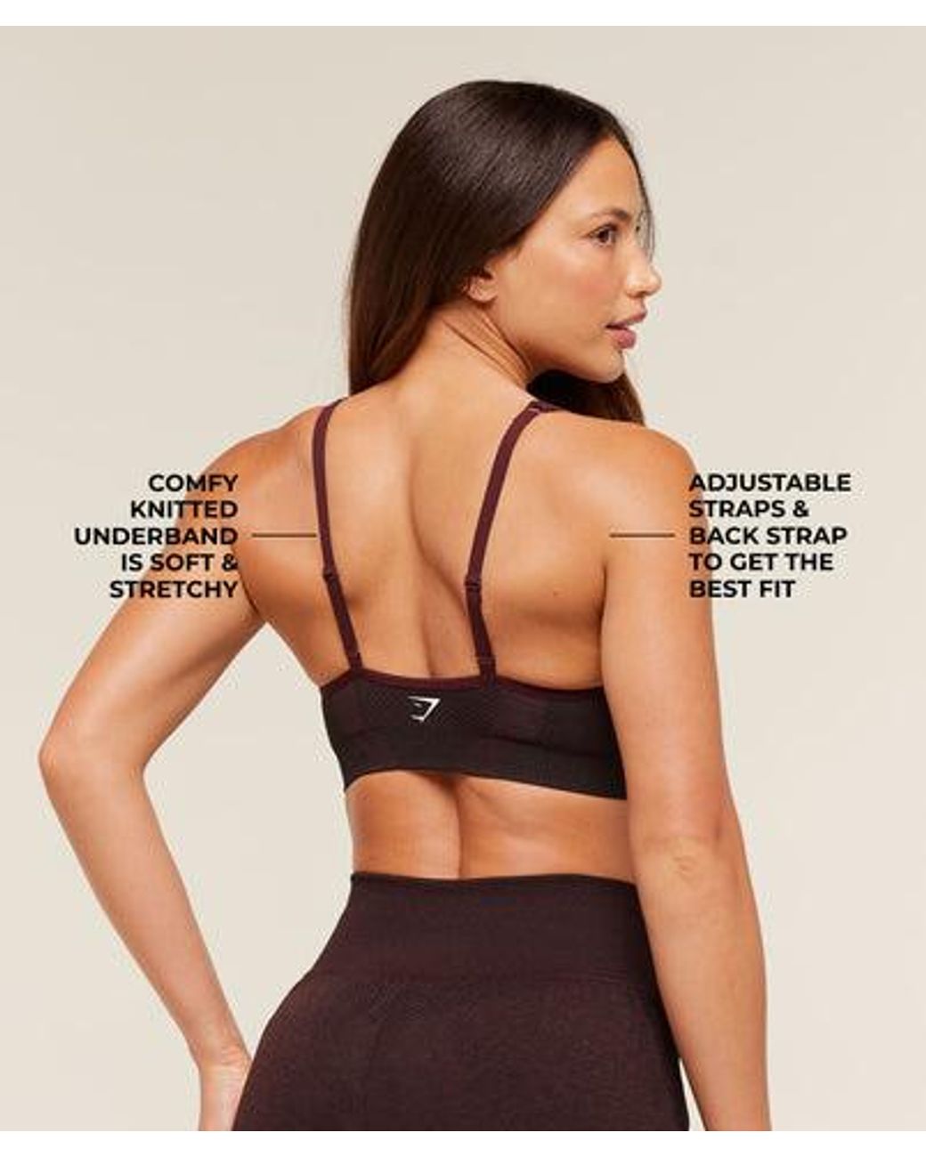GYMSHARK Black Vital Seamless V Neck Sports Bra