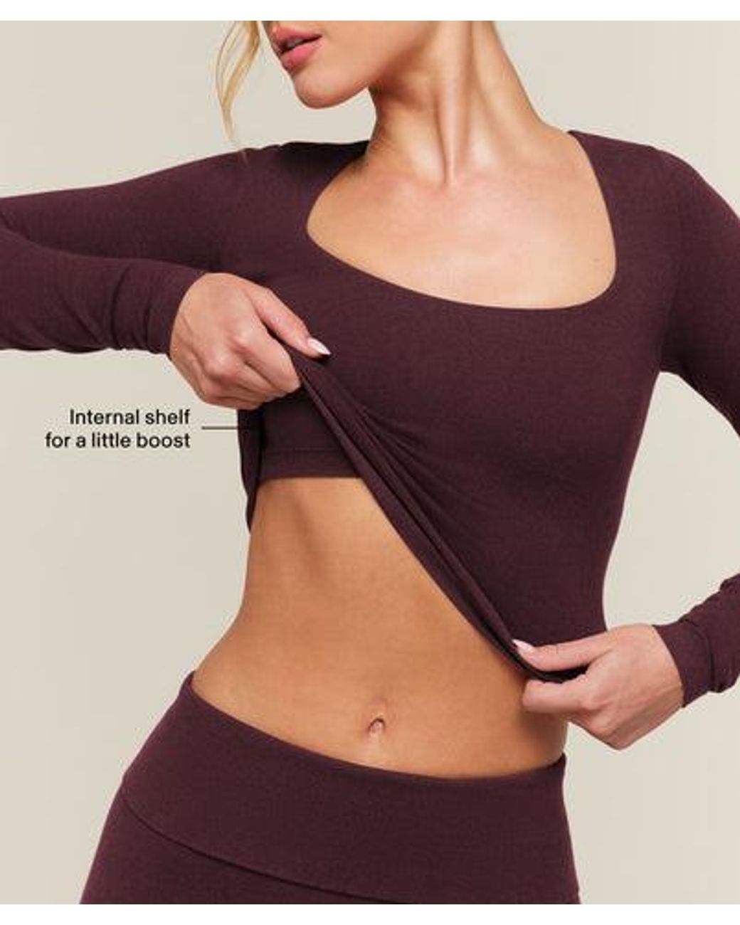 GYMSHARK Purple Cottonmove Midi Long Sleeve Top