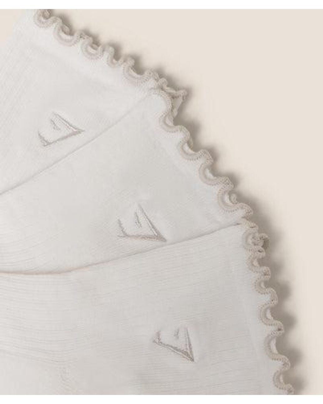 GYMSHARK Natural Midi Frill Socks 3Pk