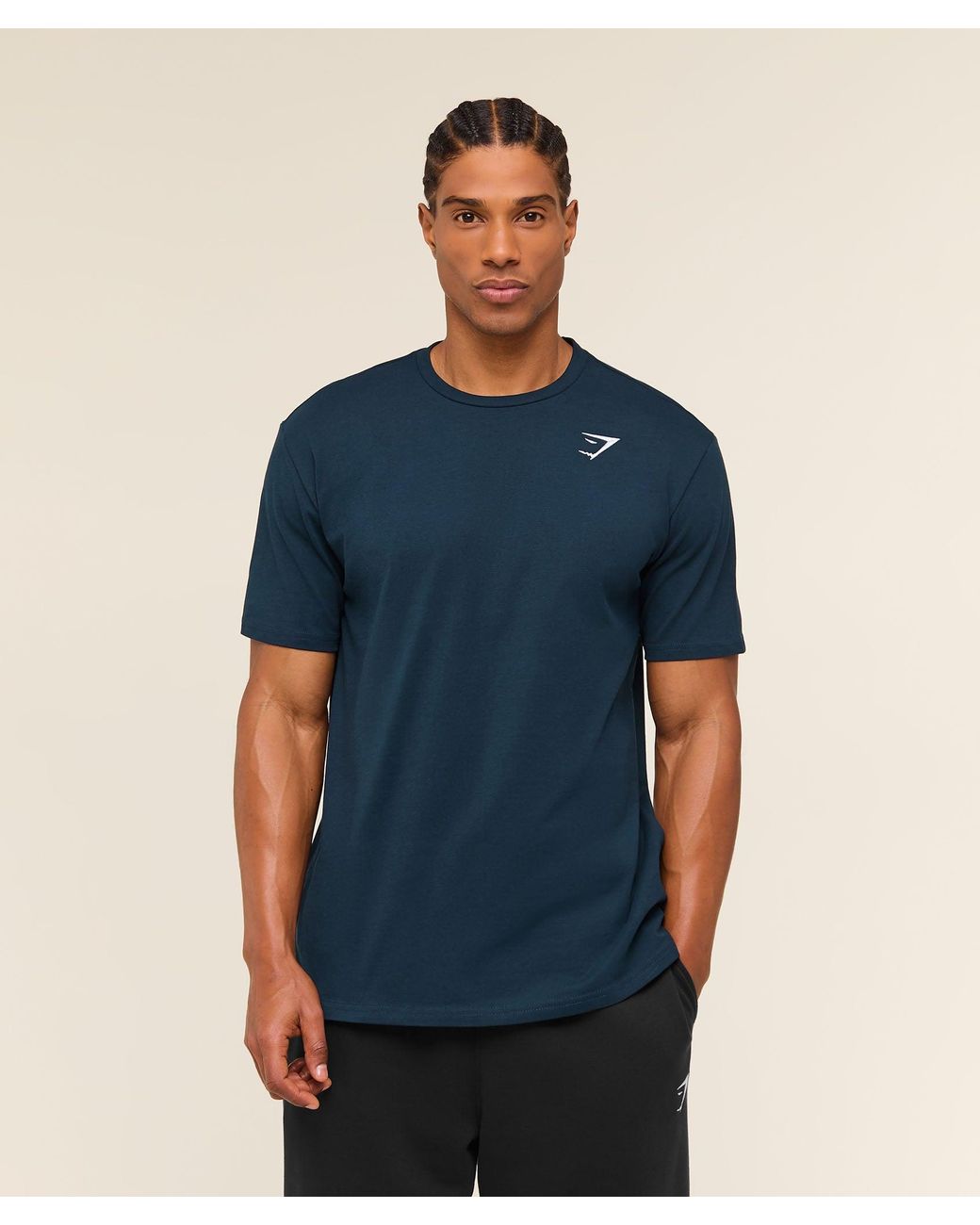 GYMSHARK Blue Crest T-Shirt for men