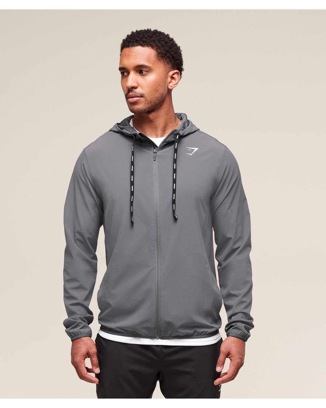 GYMSHARK Gray Arrival Track Jacket for men