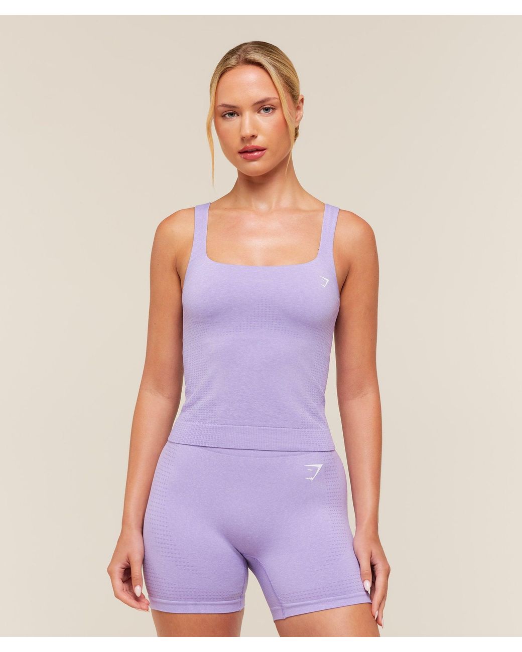 GYMSHARK Purple Vital Seamless Tank With Shelf