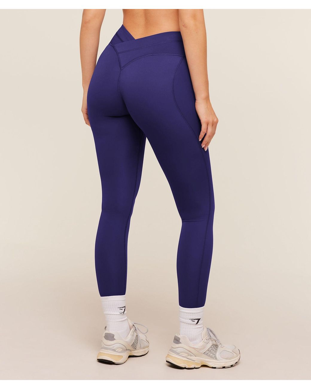 GYMSHARK Blue Crossover Back Leggings