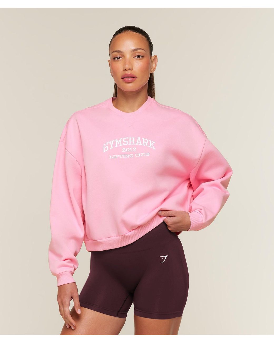 GYMSHARK Pink Cosy Luxe Campus Sweatshirt