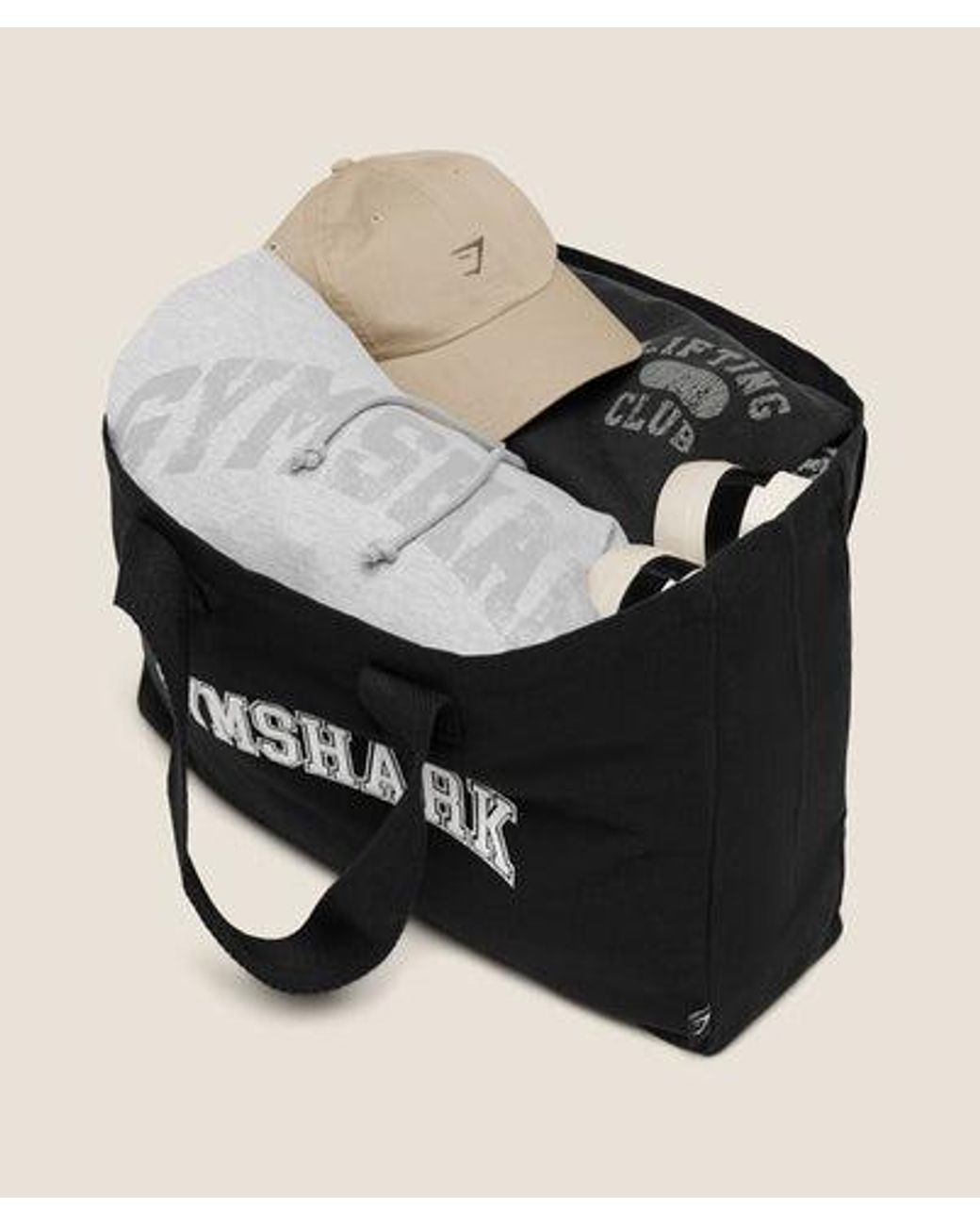 GYMSHARK Black Essentials Tote