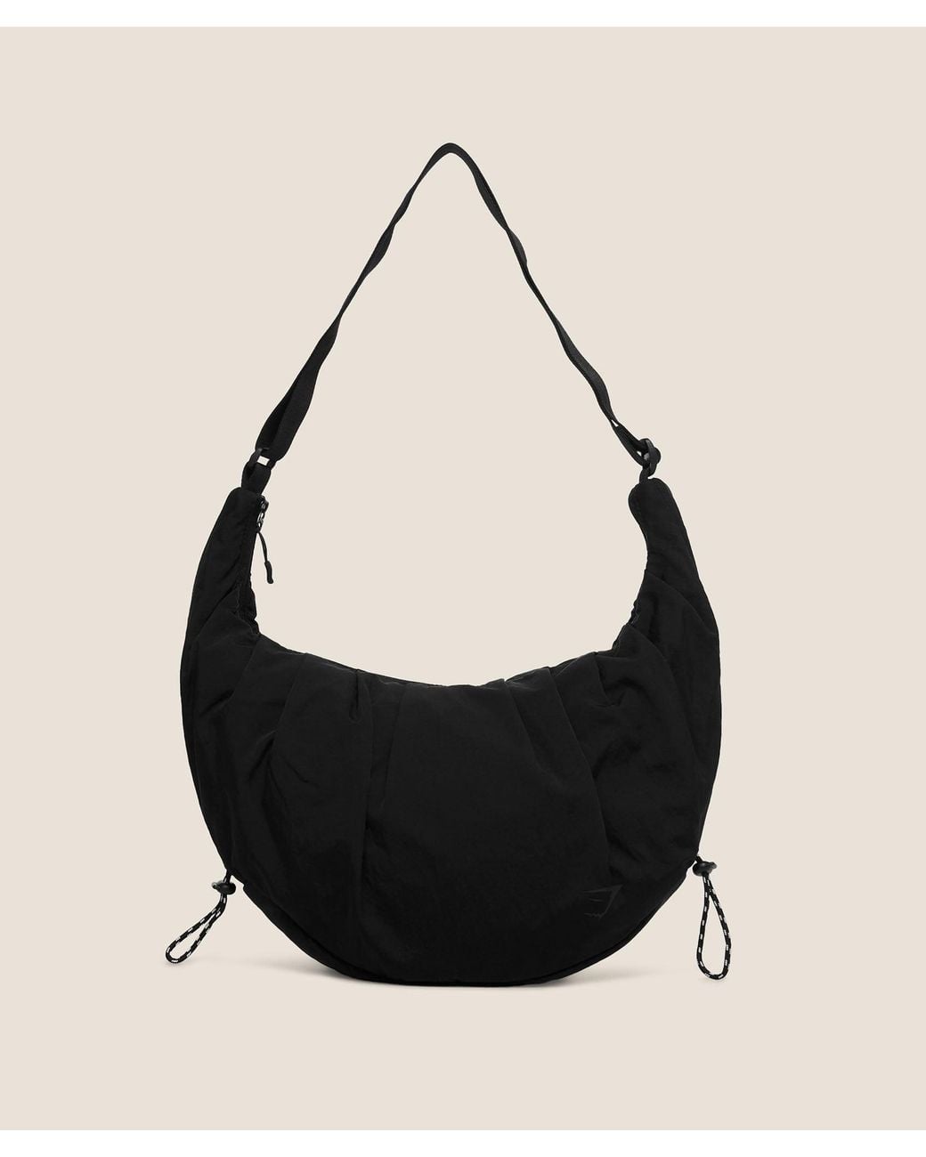 GYMSHARK Black Pleat Large Ruched Crossbody