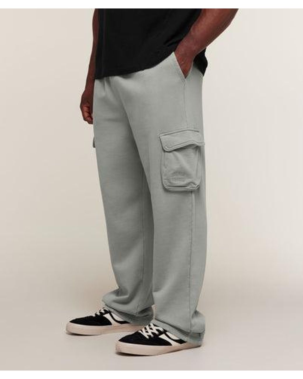 GYMSHARK Gray Washed Lifting Cargo Pants for men