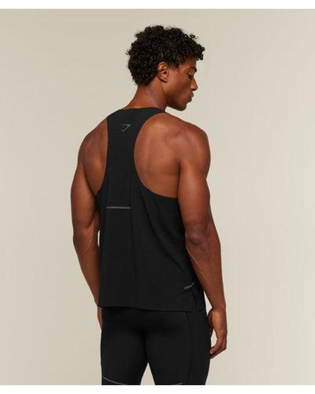 GYMSHARK Black Running Elite Boxy Race Vest for men