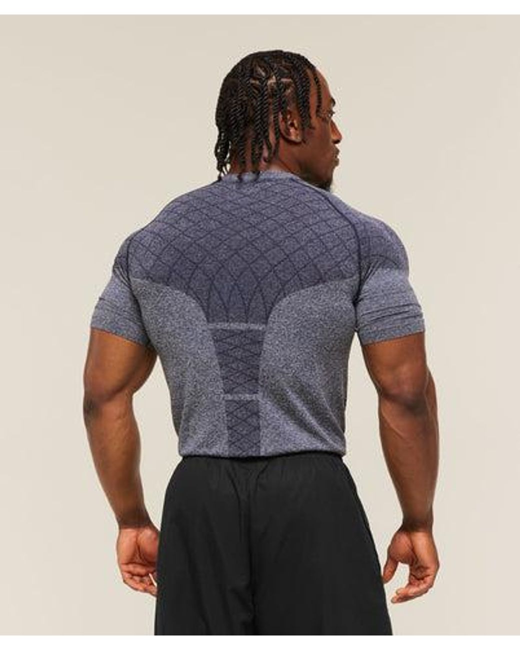GYMSHARK Blue Devant Seamless T-Shirt for men