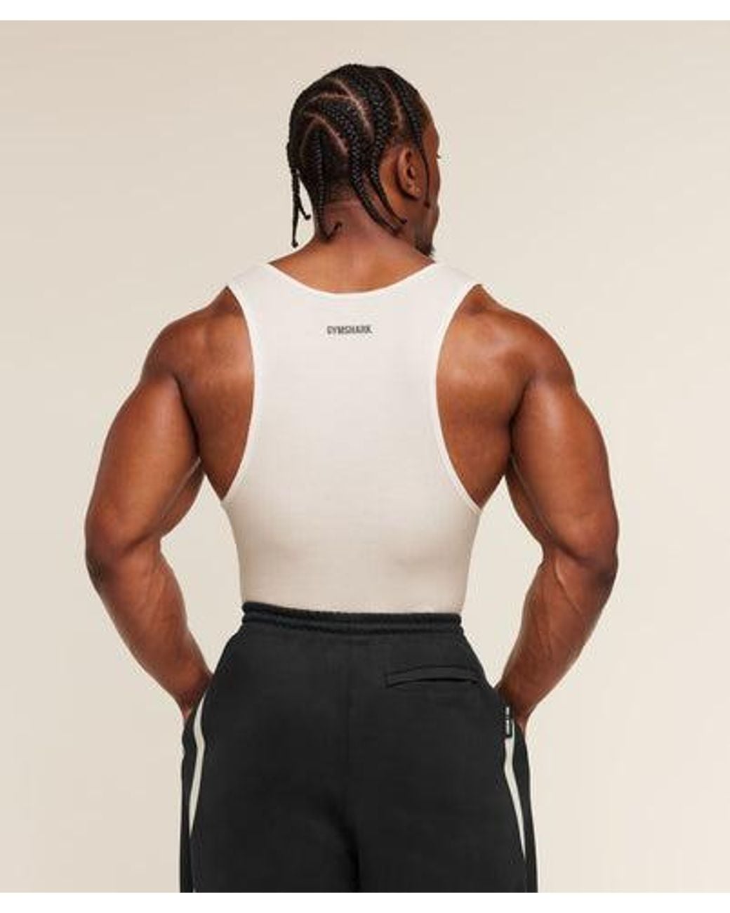 GYMSHARK White X Cbum Ribbed Tank for men