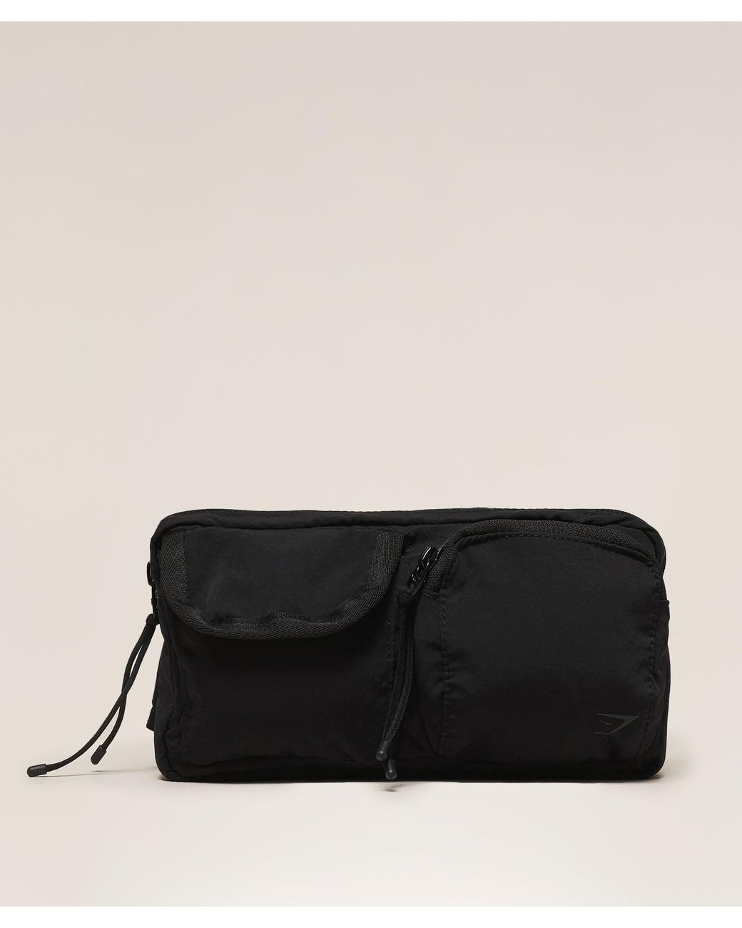 GYMSHARK Black Pleat Sling Bag