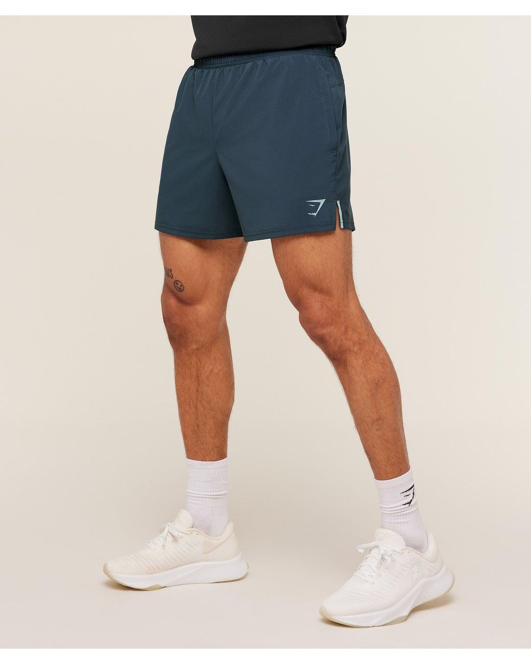 GYMSHARK Blue Arrival Contrast Shorts for men