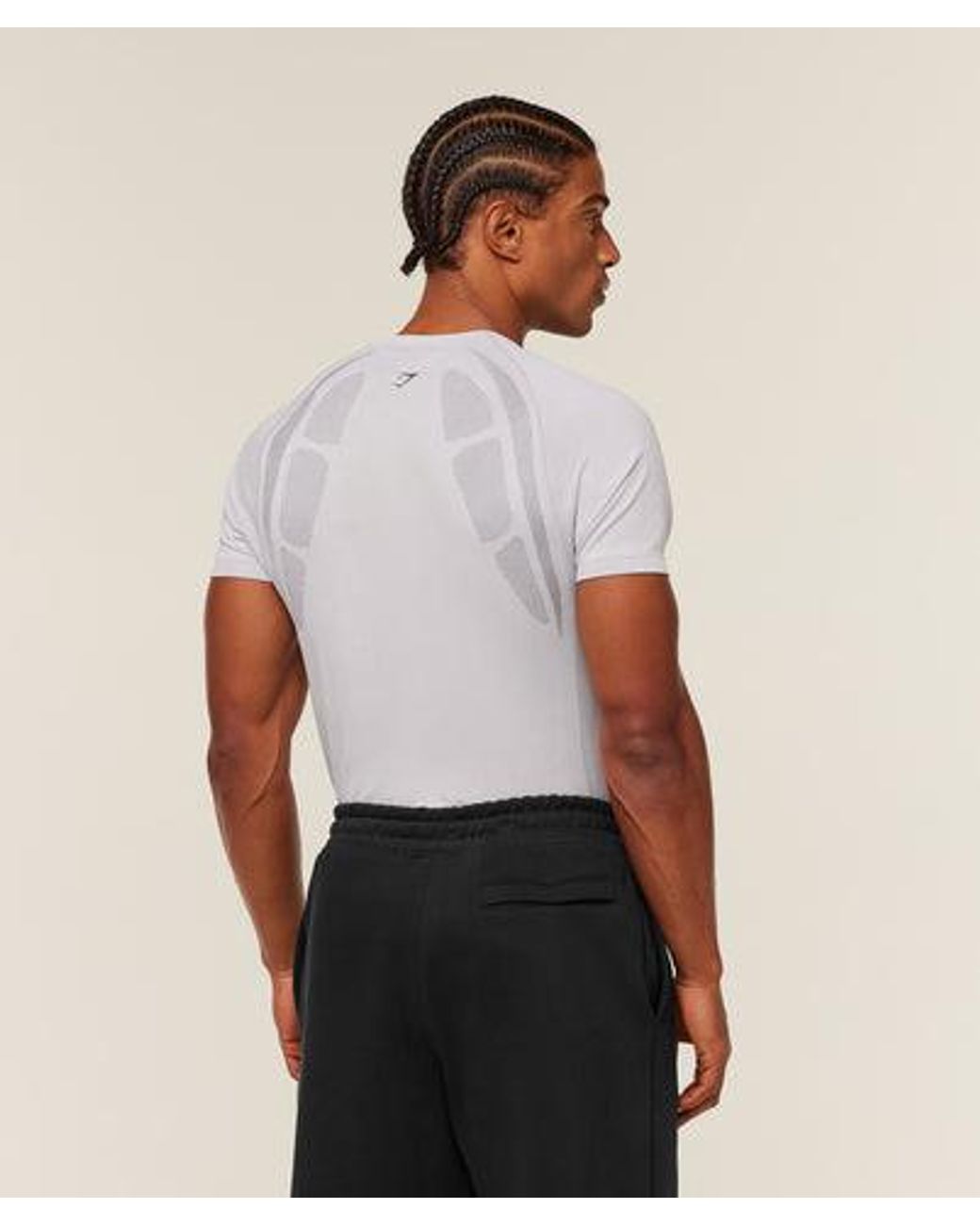 GYMSHARK White Grunge Seamless T-Shirt for men