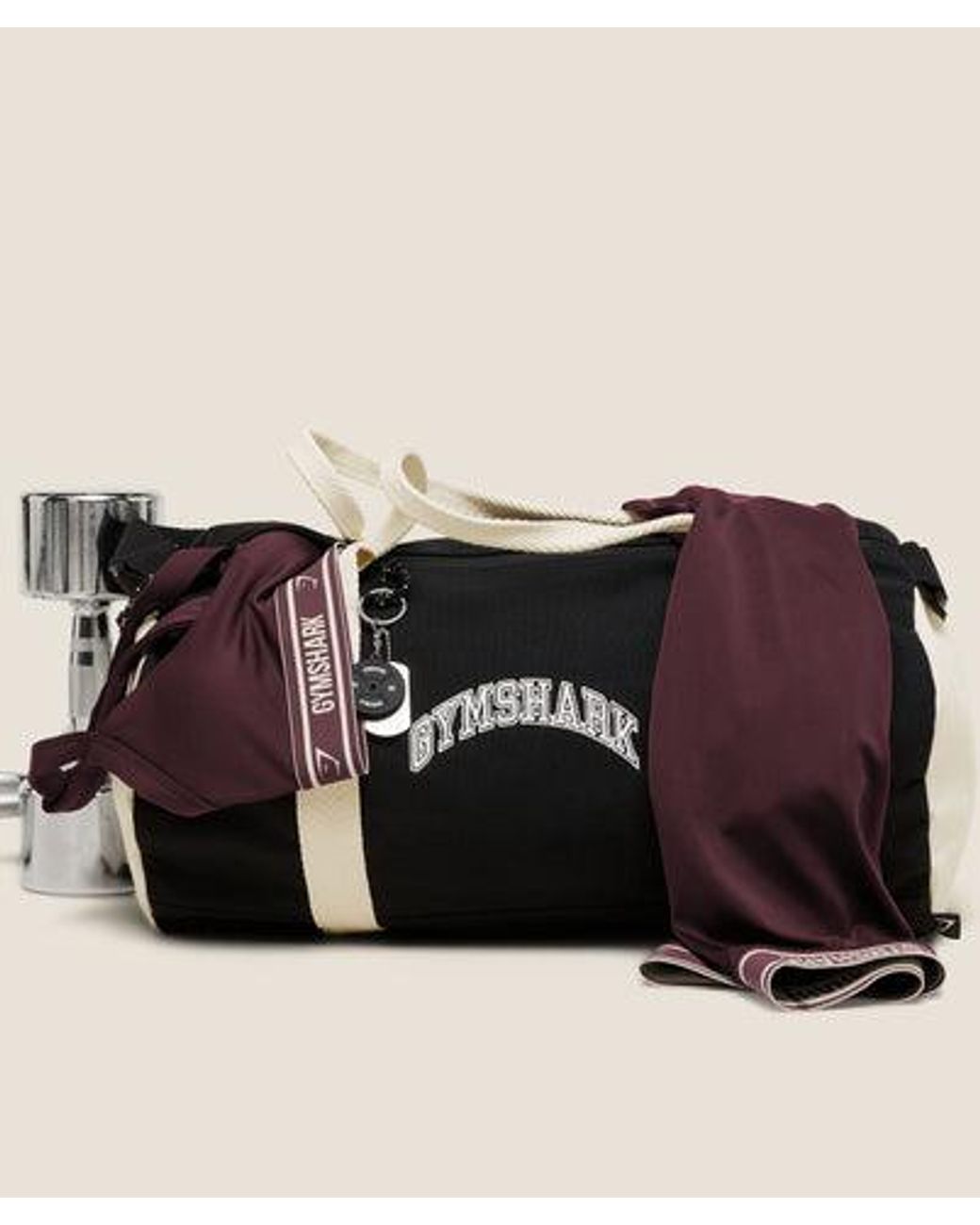 GYMSHARK Black Essentials Duffle Bag