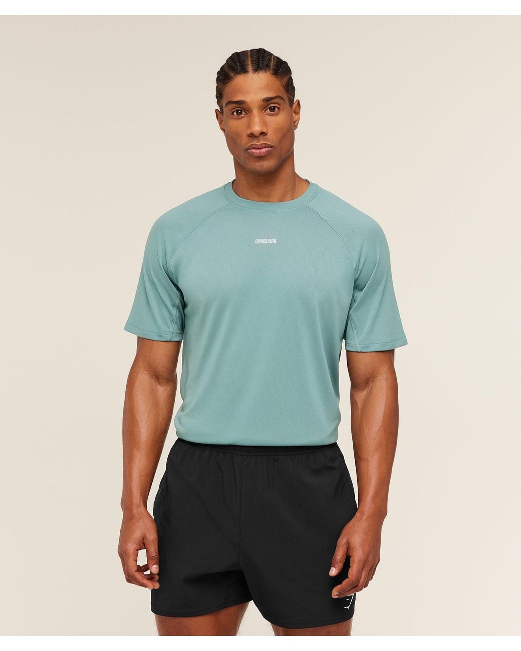 GYMSHARK Blue Train T-Shirt for men