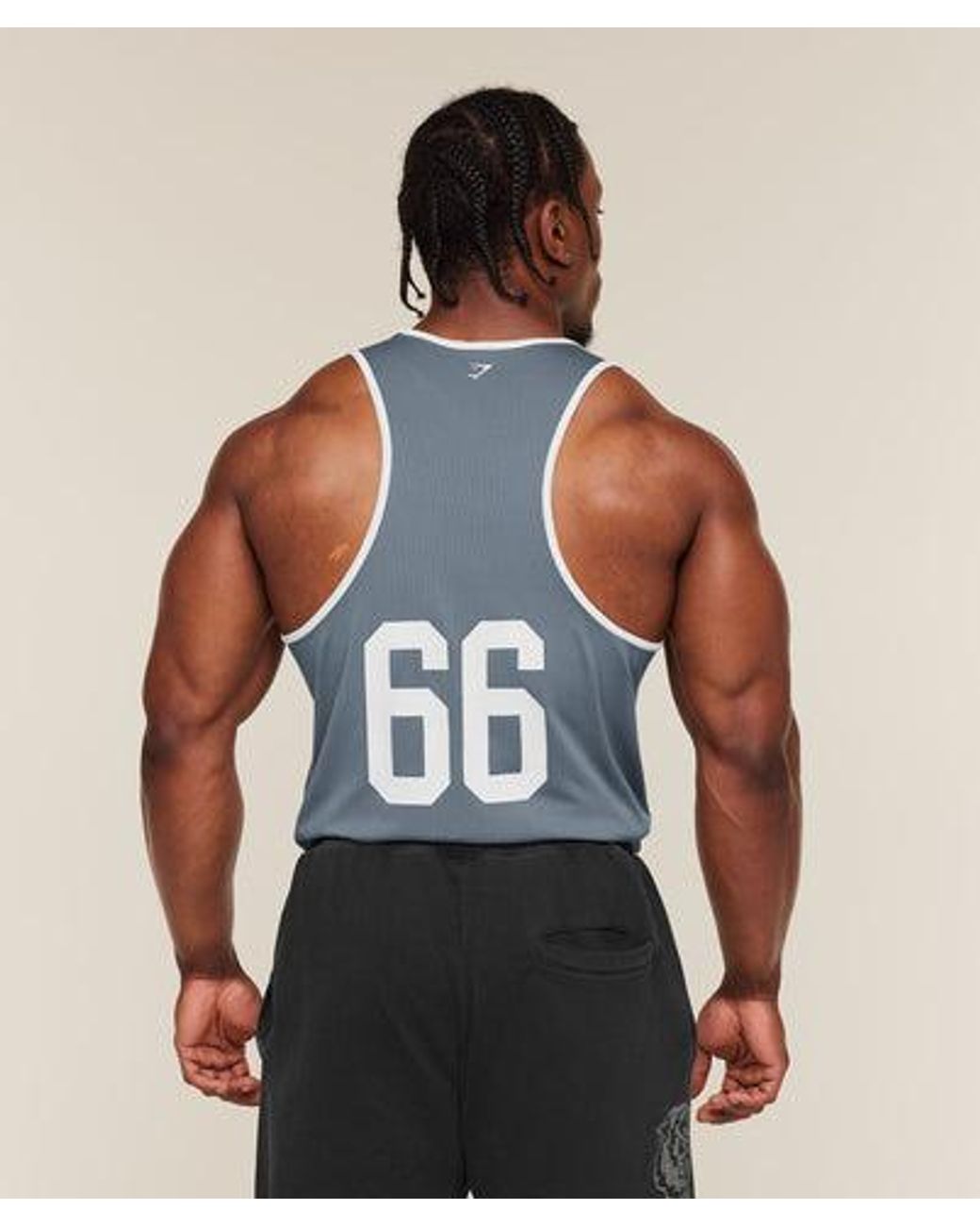 GYMSHARK Blue Collegiate Tech Tank for men